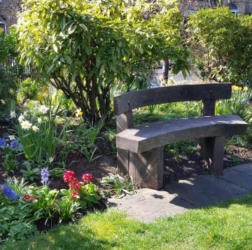 A curved bench